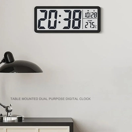 Battery Powered LCD Digital Wall Clock