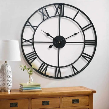 Large 3D Roman Wall Clock – Silent Nordic Style