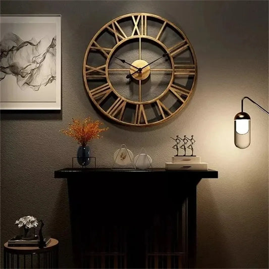Large 3D Roman Wall Clock – Silent Nordic Style